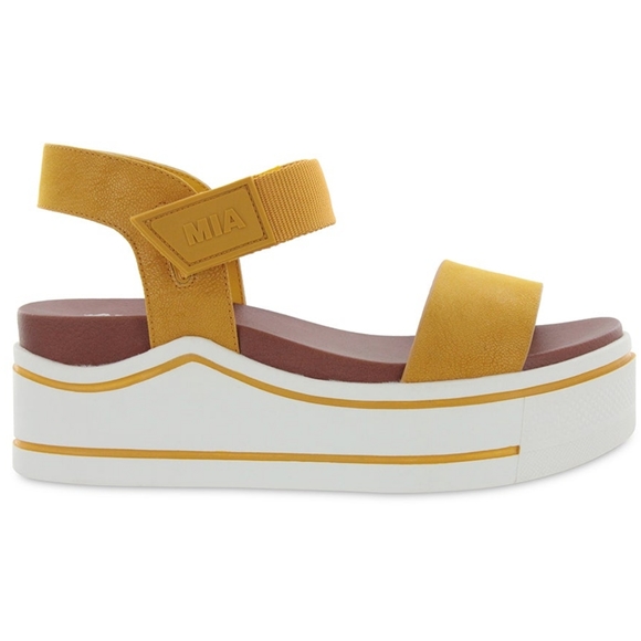 MIA ๐ฃJessy Odelia Platform Sandals in Mustard Brus footwear - Picture 3 of 13
